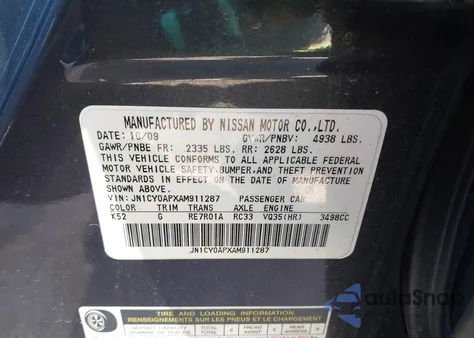 2010 Infiniti M35 from USA, damaged, VIN JN1CY0APXAM911287